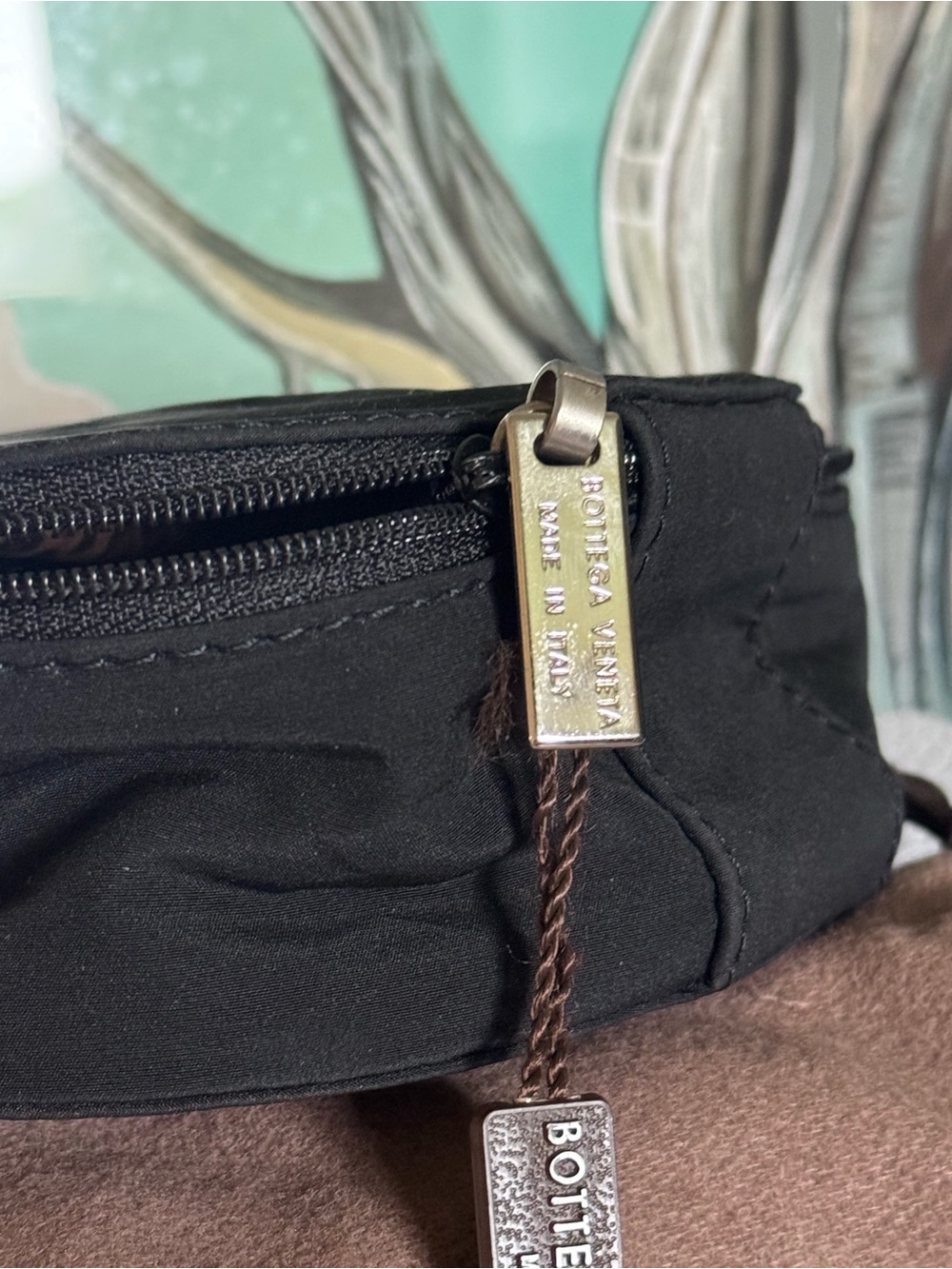 Vintage Bottega Veneta Nylon Logo Top with Leopard Interior Mini Travel Case - Picture 5 of 6